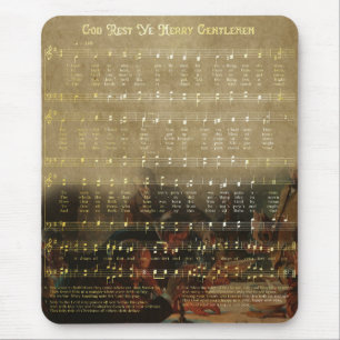 Holzschatulle mit Vintage-Weihnachtsnoten  Mousepad
