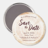 Holzscheibe Braun Custom Wedding Magnet (Vorderseite/Rückseite)