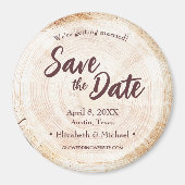 Holzscheibe Braun Custom Wedding Magnet (Vorne)