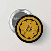 Holzscheitel mit Schwertern im Kreis 1 Button (Vorne & Hinten)