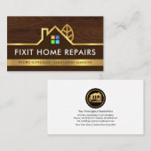 Holzschicht Gold Zuhause Landschaftsgrenze Visitenkarte (Vorne/Hinten)