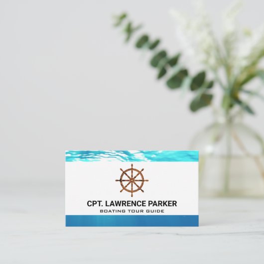 Holzschiffrad | Boote | Wasser Visitenkarte (Stehend Vorderseite)