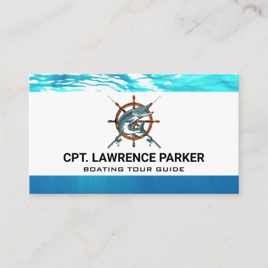 Holzschiffrad | Bootfahren | Fische und Polen Visitenkarte (Vorderseite)