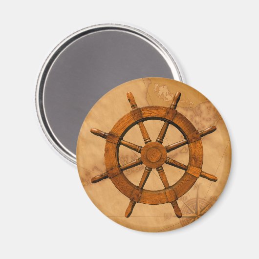 Holzschiffrad Magnet (Vorderseite/Rückseite)