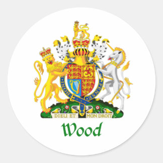 Holzschild aus Großbritannien Runder Aufkleber