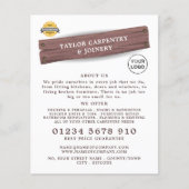 Holzschild, Tischlerei, Tischlerwerbung Flyer (Vorne)