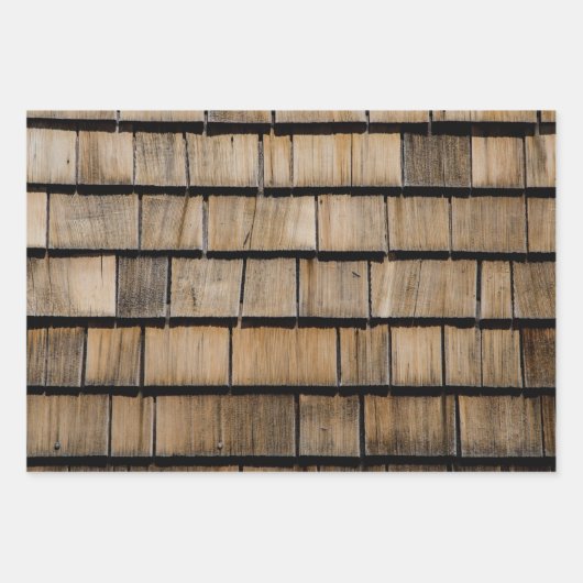 Holzschindeln Geschenkpapier Set (Vorderseite)