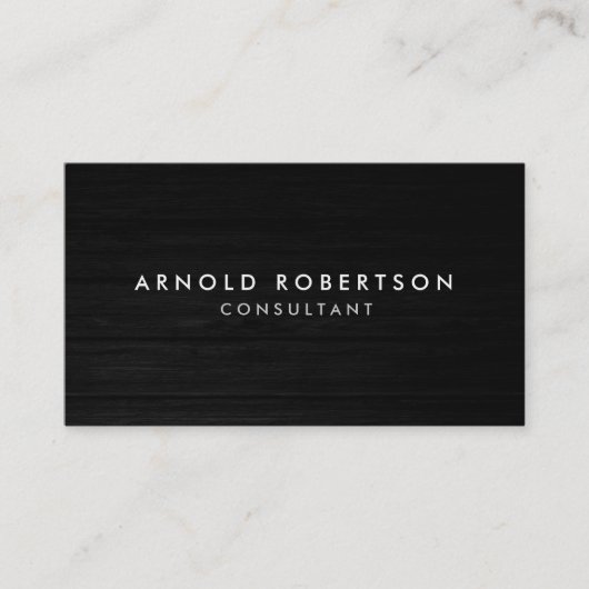 HolzSchlicht-Graue Berufliche Visitenkarte (Vorderseite)