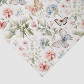 Holzschmetterlinge und Blume Muster Seidenpapier (Ausschnitt)