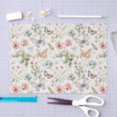 Holzschmetterlinge und Blume Muster Seidenpapier (Handwerk)