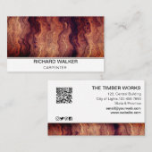 Holzschmiede Elegante QR Code Holzarbeiten Visitenkarte (Vorne/Hinten)