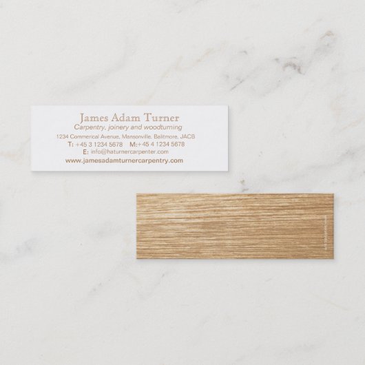 Holzschmuck-Tischler - schlanke Visitenkarte (Vorne/Hinten)