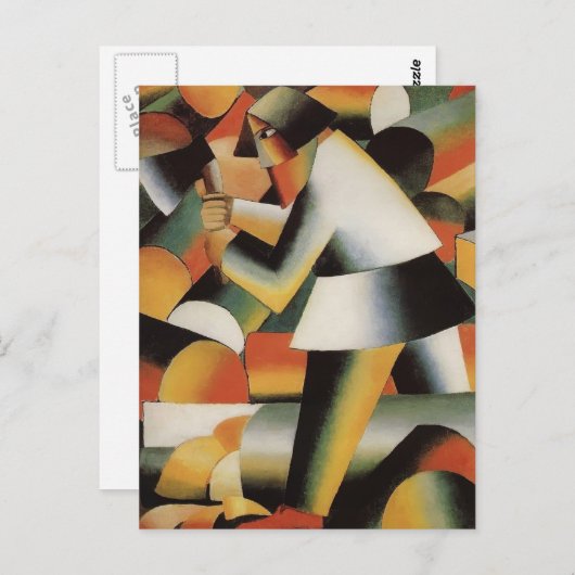 Holzschneider von Kazimir Malevich Postkarte (Vorne/Hinten)
