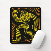 Holzschnitt-Grafik Bigfoots Mousepad - Gelb u. (Mit Mouse)