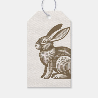 Holzschnitt-Hasenschild Geschenkanhänger