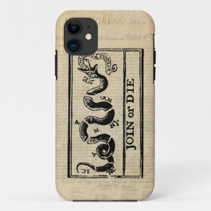 Holzschnitt 'Join Or Die' auf der Unabhängigkeitse Case-Mate iPhone Hülle