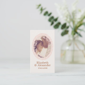 Holzschnitt-Kranz-Party-Ticket - Elfenbein Visitenkarte