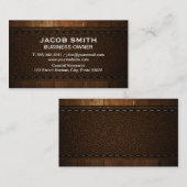 Holzschnitt | Leder Visitenkarte (Vorne/Hinten)