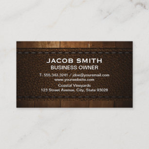 Holzschnitt Leder Visitenkarte