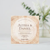 Holzschnitt Maßgeschneiderte rustikale Hochzeit Einladung (Stehend Vorderseite)