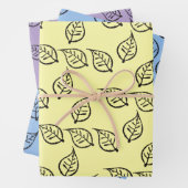 Holzschnitt-Muster auf Pastell Geschenkpapier Set (Beispiel)