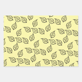 Holzschnitt-Muster auf Pastell Geschenkpapier Set