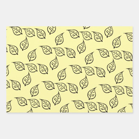 Holzschnitt-Muster auf Pastell Geschenkpapier Set (Vorderseite)