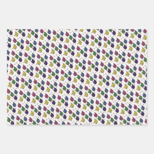 Holzschnitt-Muster Geschenkpapier Set (Vorderseite 3)