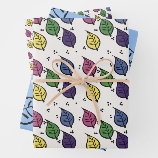 Holzschnitt-Muster Geschenkpapier Set (Beispiel)