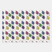 Holzschnitt-Muster Geschenkpapier Set (Vorderseite)