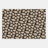 Holzschnitt-Pilzmuster Geschenkpapier Set (Vorderseite 3)