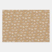 Holzschnitt-Pilzmuster Geschenkpapier Set (Vorderseite 2)