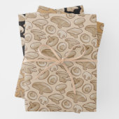 Holzschnitt-Pilzmuster Geschenkpapier Set (Beispiel)