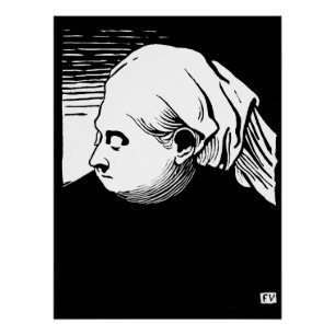 Holzschnitt-Portrait von Königin Victoria Poster