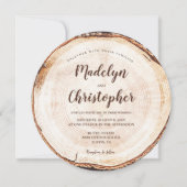 Holzschnitt rustikale Hochzeitsschrift Einladung (Vorderseite)