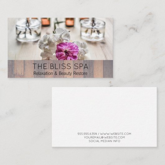 Holzschnitt | Salon Wellness-Center Visitenkarte (Vorne/Hinten)