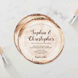 Holzschnitt-Schriftzeichen Rustikale Hochzeit Einladung