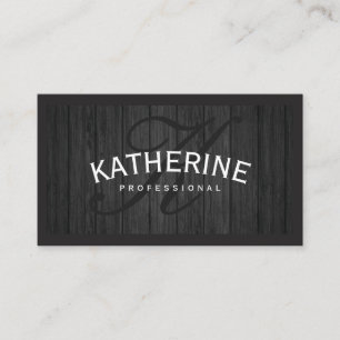Holzschnitt   Script Monogram Visitenkarte