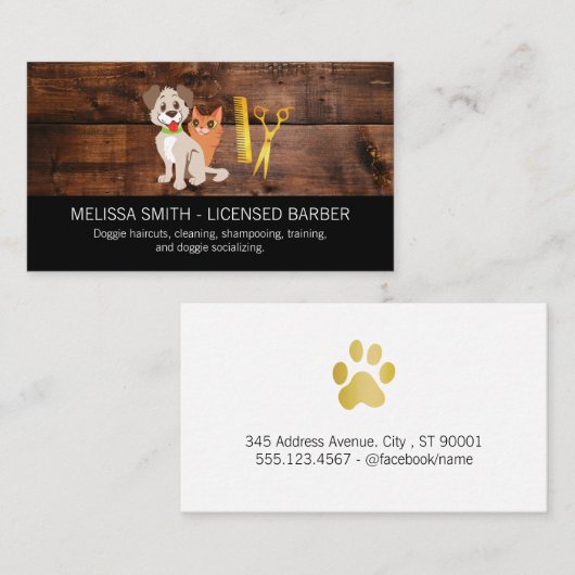 Holzschnitt | Tierpfleger Visitenkarte (Vorne/Hinten)