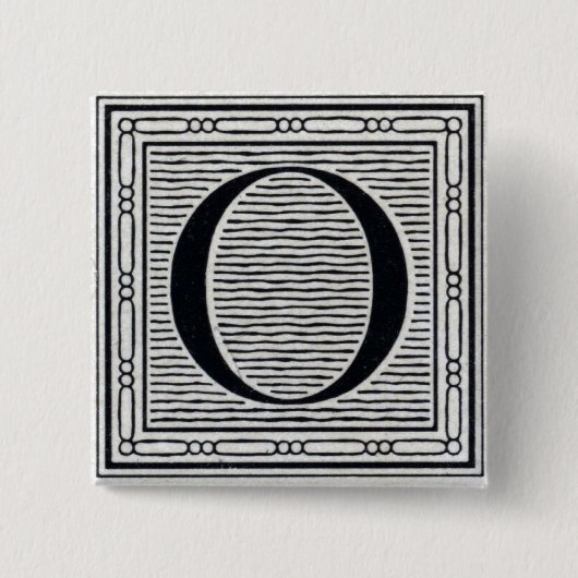Holzschnitt Woodblock Initiale der Holztype-"O" Button (Vorderseite)