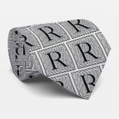 Holzschnitt Woodblock Initiale der Holztype-"R" Krawatte (Gerollt)