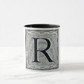 Holzschnitt Woodblock Initiale der Holztype-"R" Tasse (Zentrum)