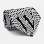 Holzschnitt Woodblock Initiale der Holztype-"W" Krawatte (Gerollt)