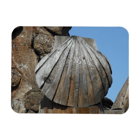 Holzschnitzel Marker, St. James Way, Spanien Magnet (Horizontal)