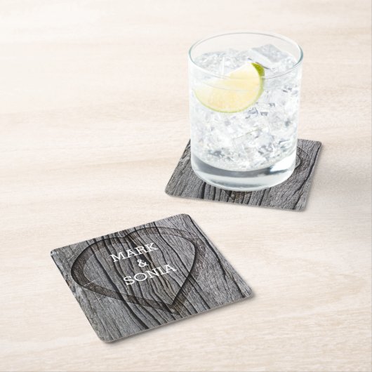 Holzschnitzel Rechteckiger Pappuntersetzer (Vor Ort)