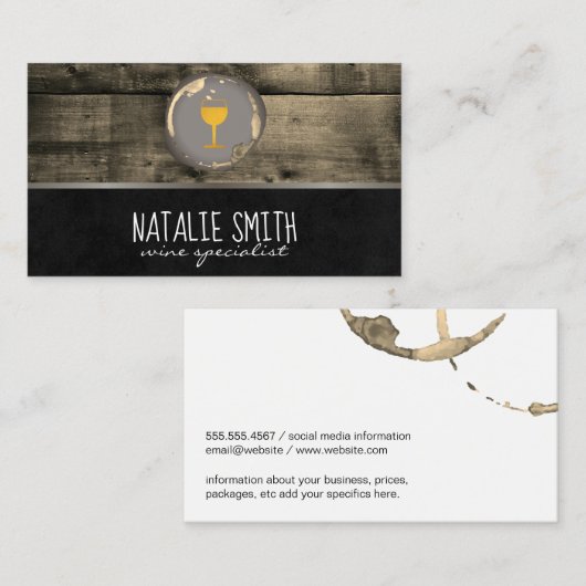 Holzschnitzel Weinstein Visitenkarte (Vorne/Hinten)