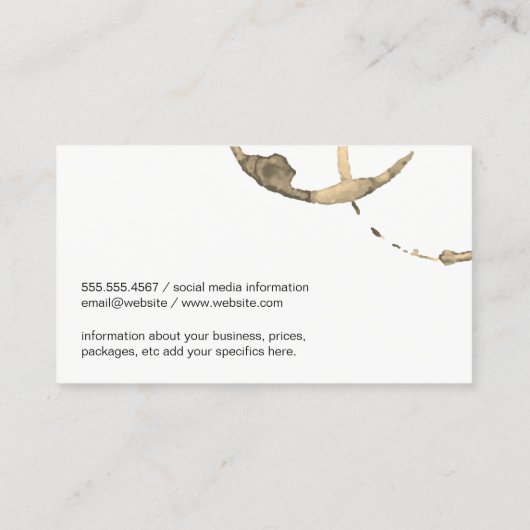 Holzschnitzel Weinstein Visitenkarte (Rückseite)