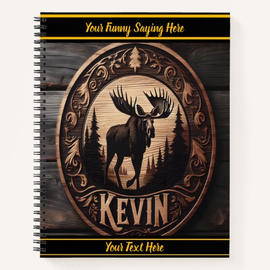 Holzschnitzen eines majestätischen Elchs Notizblock (Vorderseite)