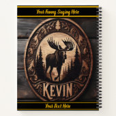 Holzschnitzen eines majestätischen Elchs Notizblock (Rückseite)