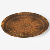 Holzschnitzen Pappteller (Schrägansicht)